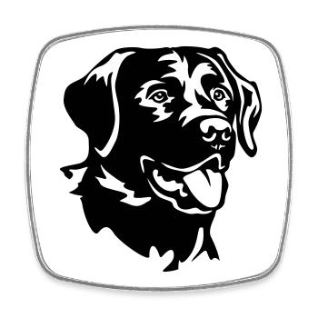 Labrador Kopf - Viereckiger Kühlschrankmagnet - Weiß - Vorne