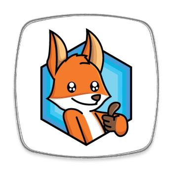 Pouce vers le haut renard - Magnet carré - blanc - Devant