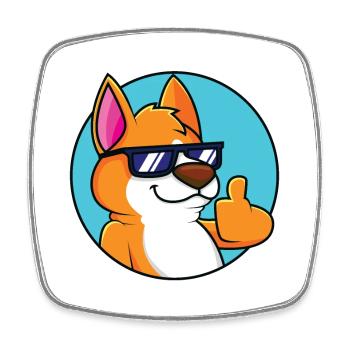 Cool Fox - Pouce vers le haut - Magnet carré - blanc - Devant