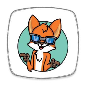 Funny Fox - Square fridge magnet - white - Front