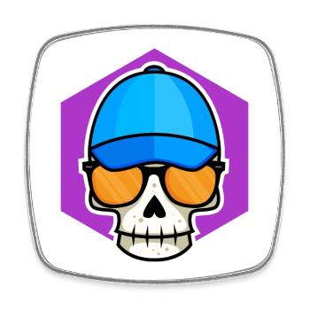 Cool Skull Kid - Square fridge magnet - white - Front