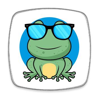 Cool Frog - Square fridge magnet - white - Front
