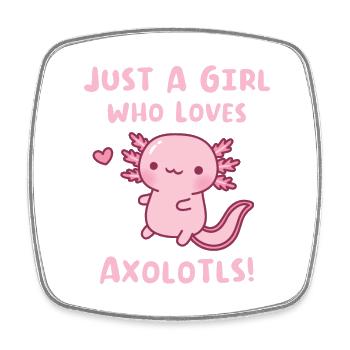 Süßes Axolotl Nur ein Mädchen, das Axolotls liebt - Viereckiger Kühlschrankmagnet - Weiß - Vorne