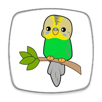 Budgerigar Parrot - Square fridge magnet - white - Front