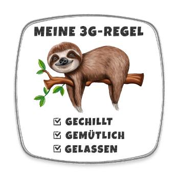 Meine 3G Regel im Büro - Viereckiger Kühlschrankmagnet - Weiß - Vorne