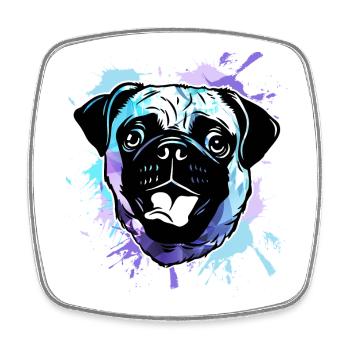 Pug Dog - Square fridge magnet - white - Front