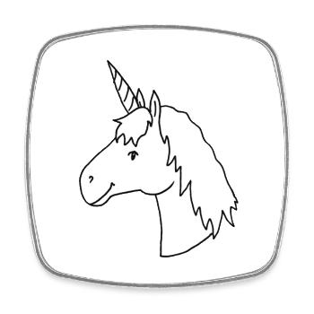 Einzigartig und außergewöhnlich - das Einhorn - Viereckiger Kühlschrankmagnet - Weiß - Vorne
