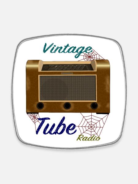 used Vintage Tube Radio - Square fridge magnet - white