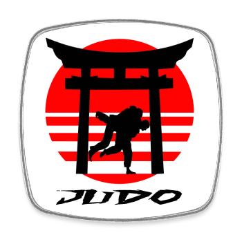 Judo - Square fridge magnet - white - Front