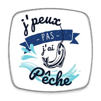 J'peux pas j'ai pêche - Magnet carré - blanc - Devant