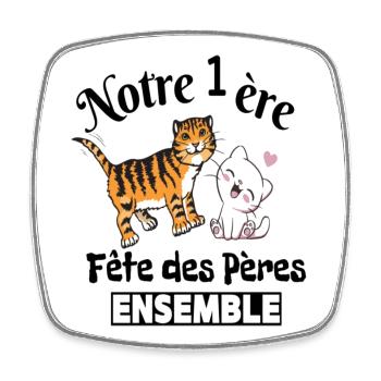 Body bébé meilleur papa première fête des pères - Magnet carré - blanc - Devant