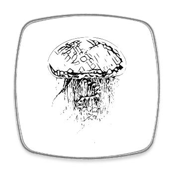 Jellyfish - Square fridge magnet - white - Front