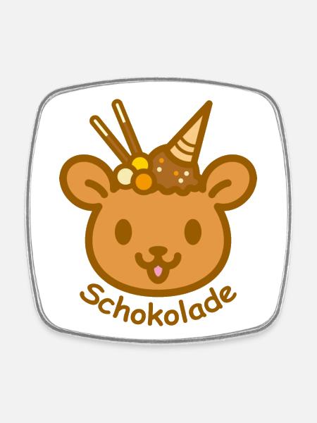 Eisbär Schokolade - Viereckiger Kühlschrankmagnet - Weiß