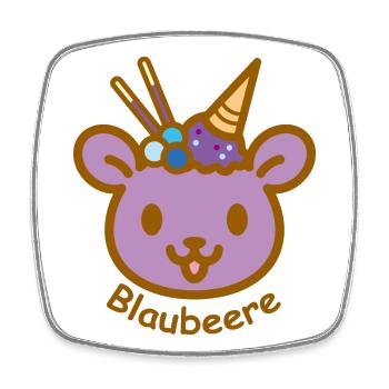 Eisbär Blaubeere - Viereckiger Kühlschrankmagnet - Weiß - Vorne