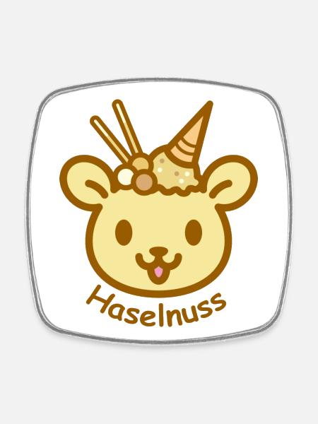 Eisbär Haselnuss - Viereckiger Kühlschrankmagnet - Weiß