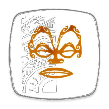 TIKI TOA - Viereckiger Kühlschrankmagnet - Weiß - Vorne