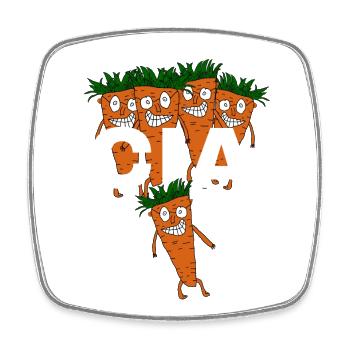 Carrot Intelligence Agency - Square fridge magnet - white - Front