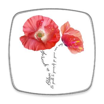 Mohnblumen Mohn Poppy - Viereckiger Kühlschrankmagnet - Weiß - Vorne