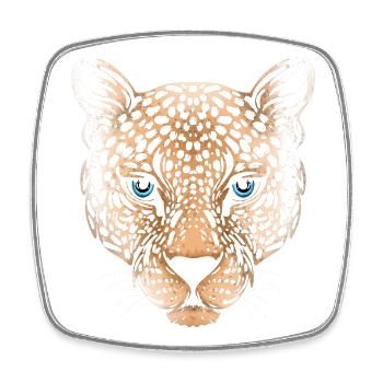 Leopard Cheetah Jaguar - Square fridge magnet - white - Front