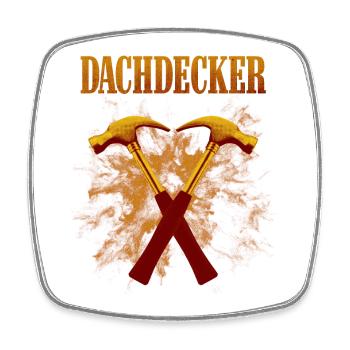 Dachdecker Hämmer Kreuz - Viereckiger Kühlschrankmagnet - Weiß - Vorne