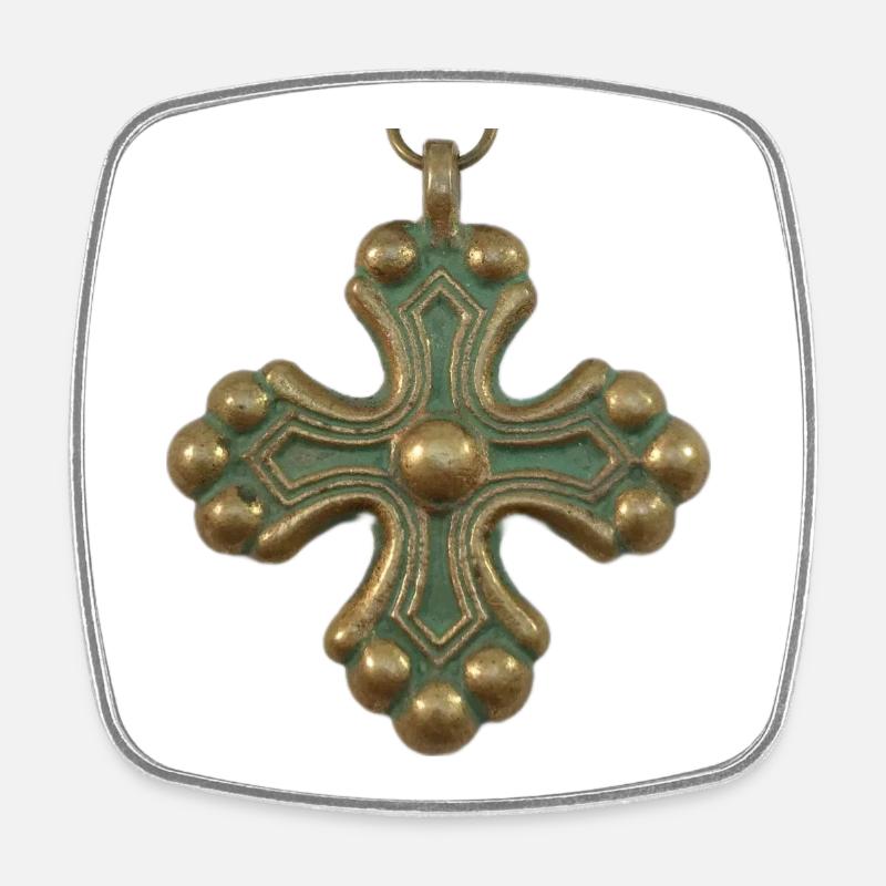 Croix de bronze Kaleva - Magnet carré - blanc