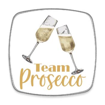 Team Prosecco mit Sektgläsern - Viereckiger Kühlschrankmagnet - Weiß - Vorne