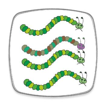 variété de chenille - Magnet carré - blanc - Devant