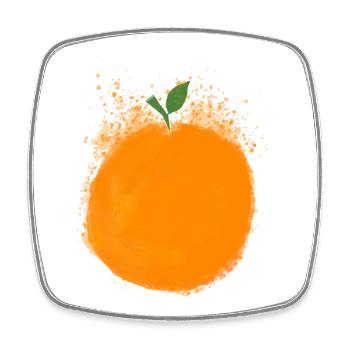 Orangen Frucht Früchte vegan - Viereckiger Kühlschrankmagnet - Weiß - Vorne
