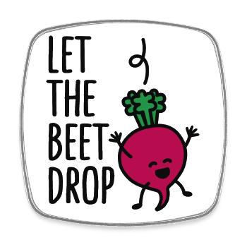 lustige Let the beet drop - beat drop wortspiel - Viereckiger Kühlschrankmagnet - Weiß - Vorne