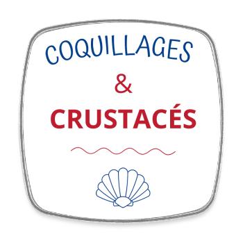 Coquillages et crustacés - Magnet carré - blanc - Devant
