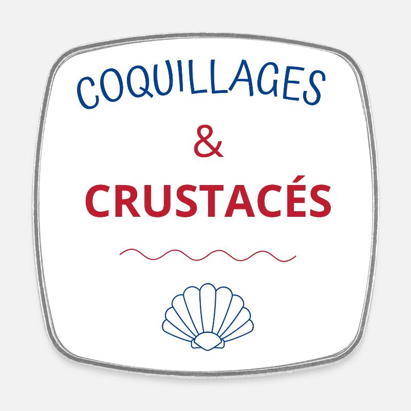 Coquillages et crustacés - Magnet carré - blanc