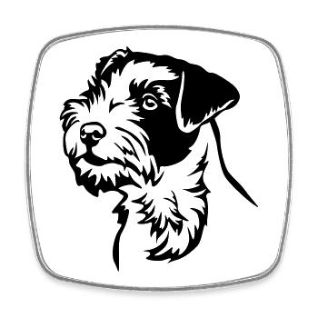 Parson Russell Terrier Head - Square fridge magnet - white - Front