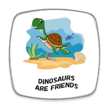 Dinosaurs are Friends - Square fridge magnet - white - Front