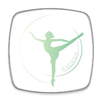 Nathalie Tanz Shirt - Viereckiger Kühlschrankmagnet - Weiß - Vorne
