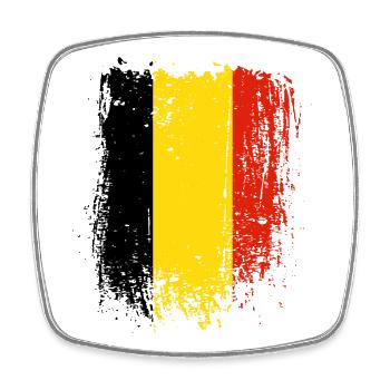 Brushed Belgian Flag Stripes - Square fridge magnet - white - Front
