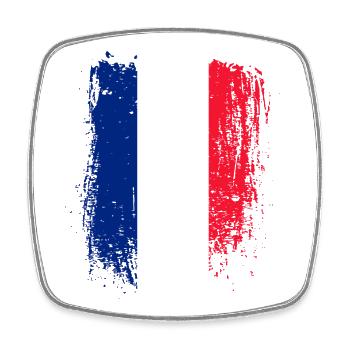 Brushstroke French Flag - Square fridge magnet - white - Front