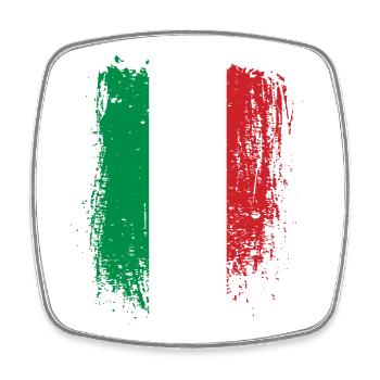 Italien Flagge Grunge Bürste - Viereckiger Kühlschrankmagnet - Weiß - Vorne