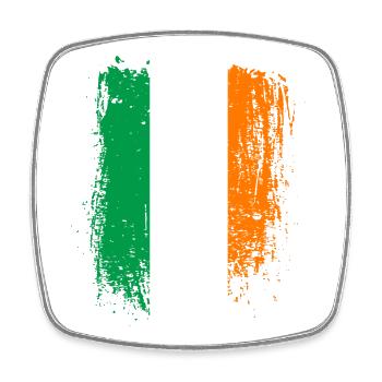 Irish Tricolor Distressed Flag - Square fridge magnet - white - Front