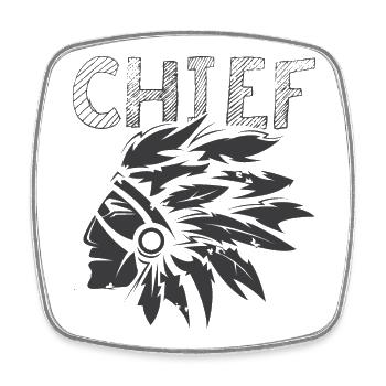 chef chef icône plumes logo icône indienne - Magnet carré - blanc - Devant