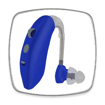 A Blue Hearing Aid - Square fridge magnet - white - Front