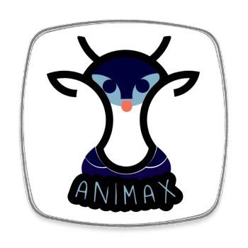 Blue Fox Animax Gesicht - Viereckiger Kühlschrankmagnet - Weiß - Vorne