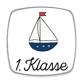 Lustiges Geschenk zur Einschulung - Viereckiger Kühlschrankmagnet - Weiß - Vorne
