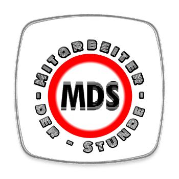 Mitarbeiter der Stunde Mitarbeiter des Monats MDS - Viereckiger Kühlschrankmagnet - Weiß - Vorne