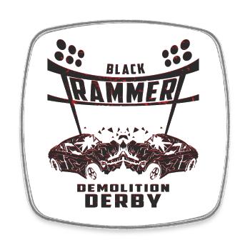 Black Rammer - Viereckiger Kühlschrankmagnet - Weiß - Vorne