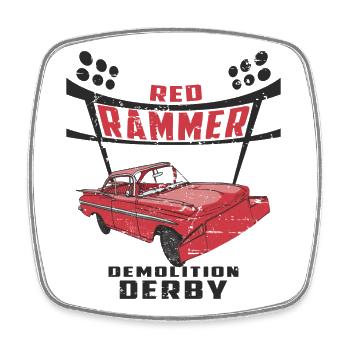 Red Rammer - Viereckiger Kühlschrankmagnet - Weiß - Vorne