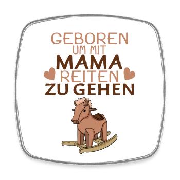 Baby Pferd Reiten Spruch - Viereckiger Kühlschrankmagnet - Weiß - Vorne
