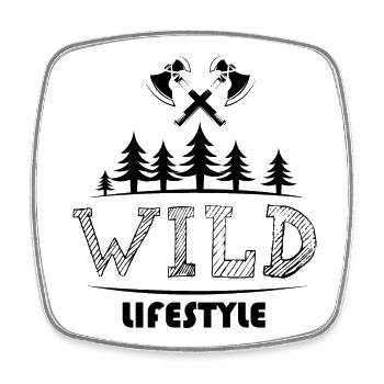 wild lifestyle outdoor survival bushcraft Wald - Viereckiger Kühlschrankmagnet - Weiß - Vorne