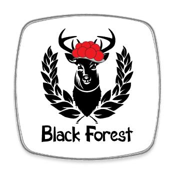 Black Forest Wappen Hirsch - Viereckiger Kühlschrankmagnet - Weiß - Vorne