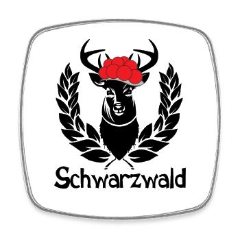 Schwarzwald Wappen Hirsch - Viereckiger Kühlschrankmagnet - Weiß - Vorne