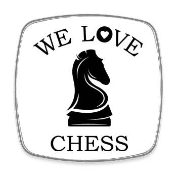 we love chess chess rook horse icon graphic icon - Square fridge magnet - white - Front